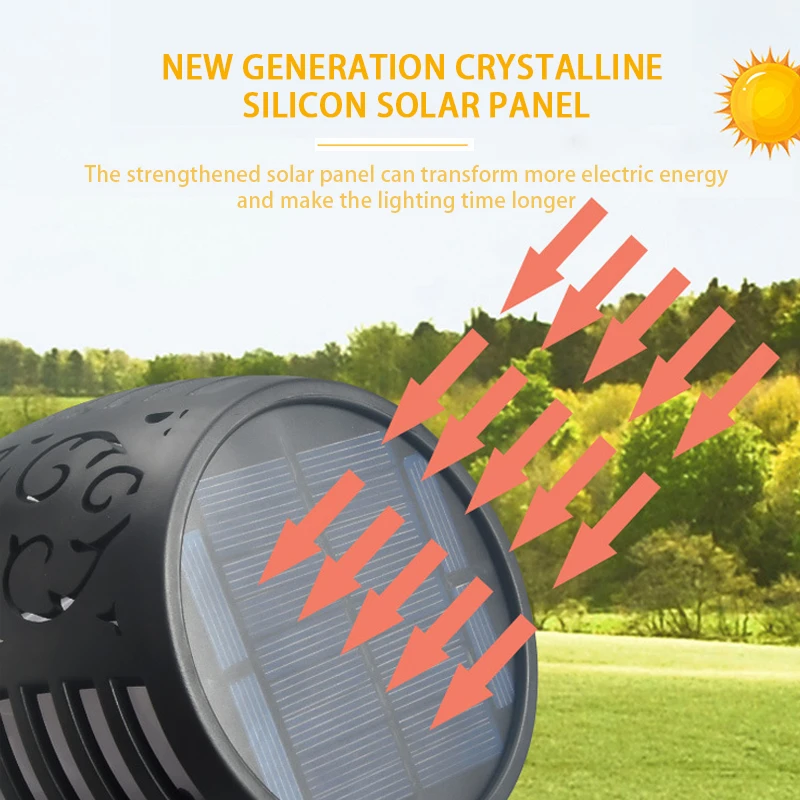 2020 светодиодный светильник с пламенем на солнечной батарее IP65 Водонепроницаемый