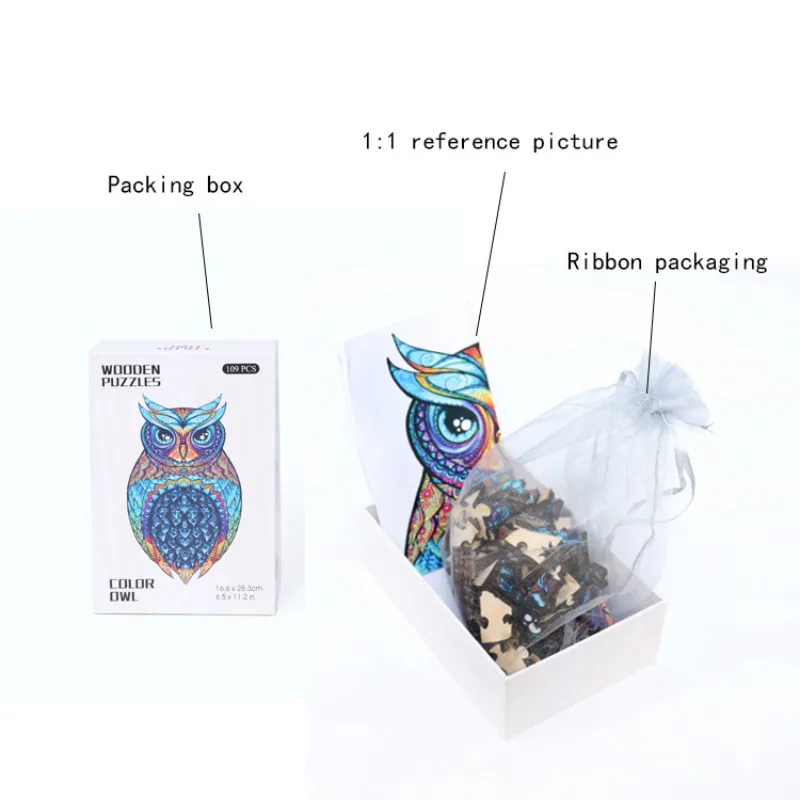 

New Wooden Jigsaw Puzzle for Adults Animal Shaped Puzzles Home Decor Wall Decoration Puzzles DIY Educational Toys for Children