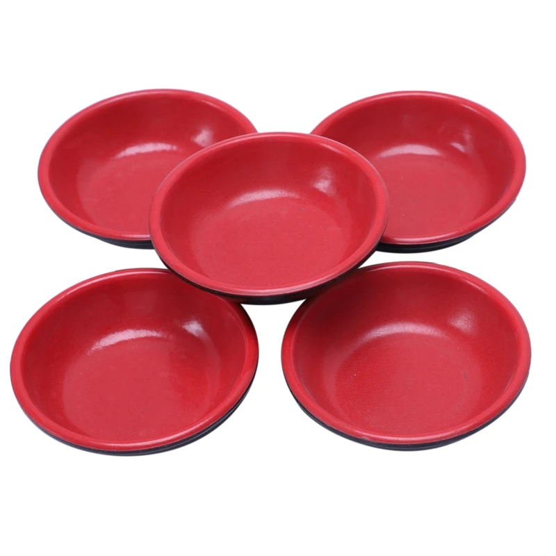 Household Plastic Round Sauce Soy Dipping Dish Bowl Red Black 7cm Dia 5 Pcs | Дом и сад