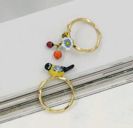earring 4 Amybaby дизайнерские фруктовые райские игольские птицы маленькая вишня женские серьги-обручи с кисточками Ожерелье Кольцо Браслет - Окраска металла: earring 4