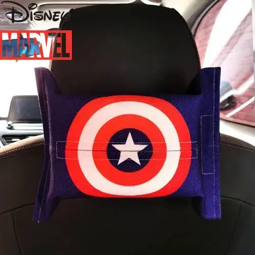 

Disney Marvel Car Tissue Box Creative Chair Back Sun Visor Pumping Paper Cute Armrest Box Car with Hanging Cartoon Tissue Bag