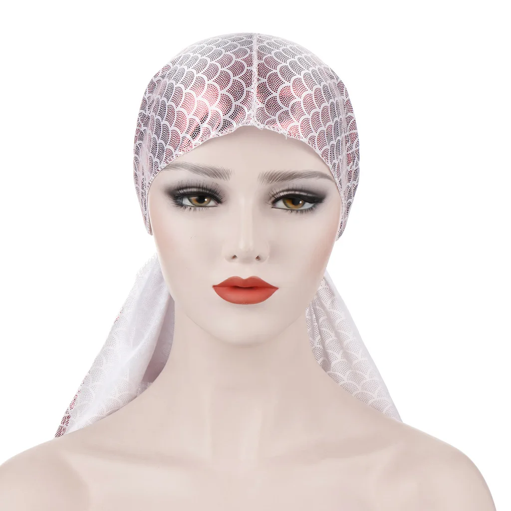 

Muslim Headdress Turban Bonnet for Woman Cotton Print Inner Hijab Caps Arab Wrap Hijab Femme Musulman Islamic Headscarf Hat