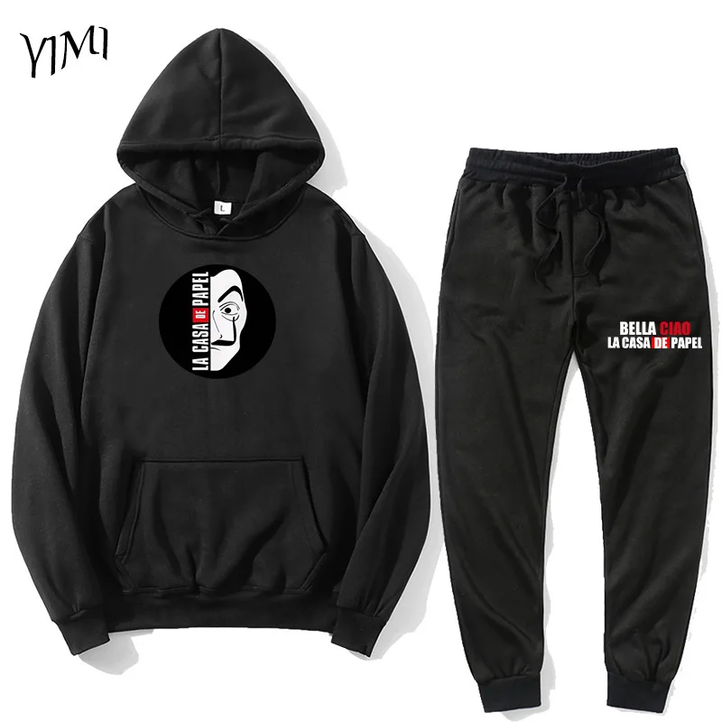 

Hot sale men's suit hoodie + pants autumn and winter hooded sweater sweatpants fashion slim men's suit sports jogging hoodie pan