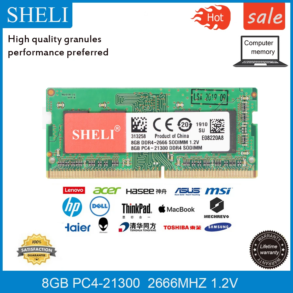Память SHELI для ноутбука 8 ГБ DDR4 2666 МГц 1 2 В ОЗУ SODIMM|Оперативная память| |