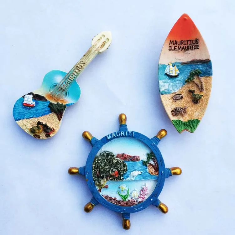 Магнит для холодильника стерео синий морской Маврикийский Морской парусник