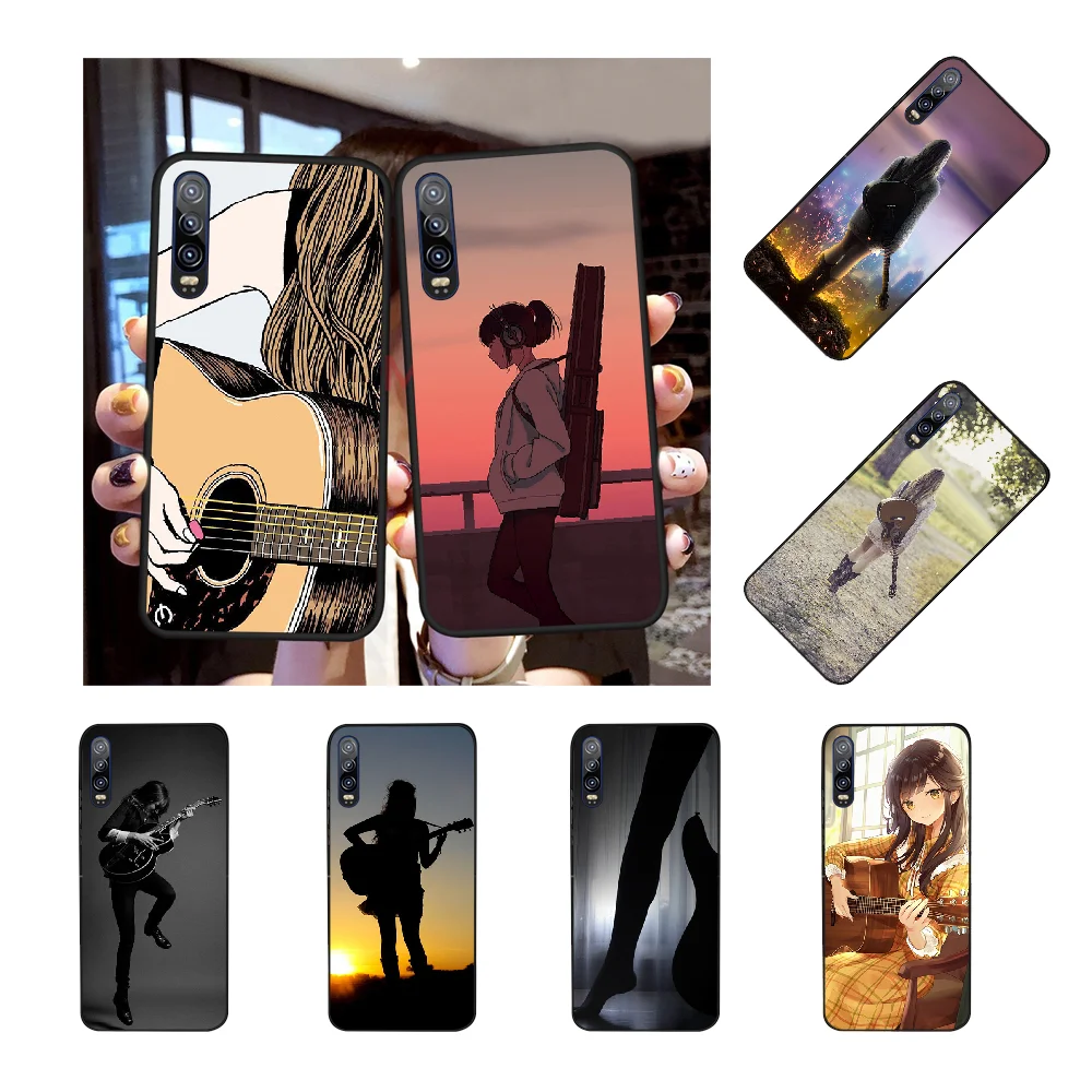 NBDRUICAI гитара девушка черный мягкий чехол для телефона Капа Huawei P30 P20 P10 P9 P8 Mate 20 10 Pro