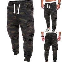 80hotplus size men military camouflage print trousers multi pockets cargo jog pants