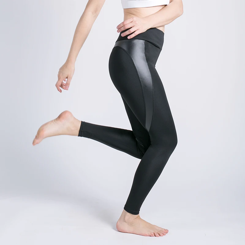 Женские штаны для фитнеса Kaminsky черные спортивные Леггинсы с высокой талией и