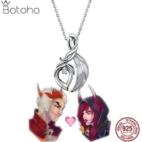 game lol necklace xayah and rakan pendant necklace s925 sliver jewelry xayah choker rakan necklaces for women men gift couples