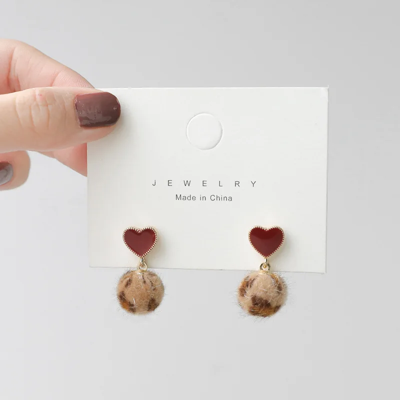 Милые бархатные висячие серьги с леопардовым принтом для девушек женские