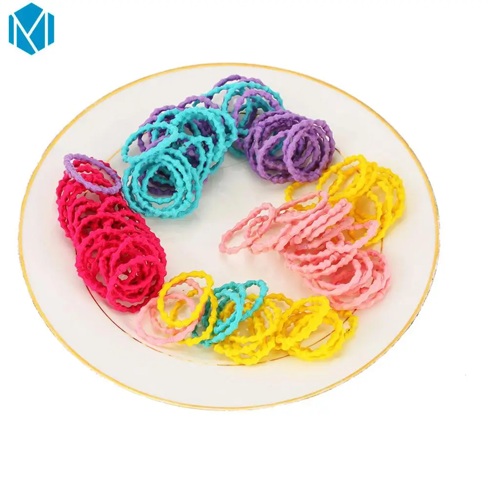 Style F M MISM 100 шт./компл. красочные детские нейлоновые резинки для волос для девочек эластичные резиновые наборы лент для конского хвоста зажим для волос аксессуары - Цвет: Style F