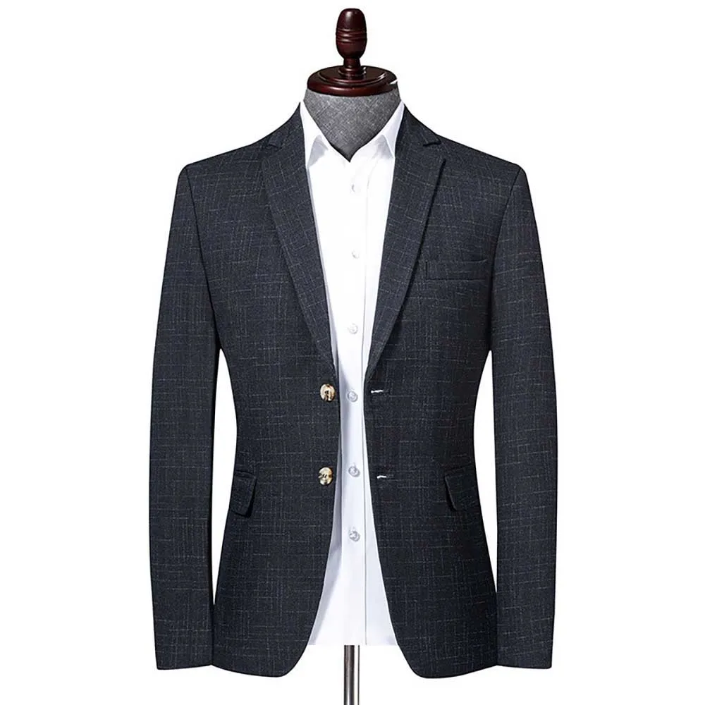 

Модный повседневный приталенный пиджак, Мужской Блейзер премиум класса в Корейском стиле, клетчатый Блейзер, пиджак для банкета, офиса, сва...