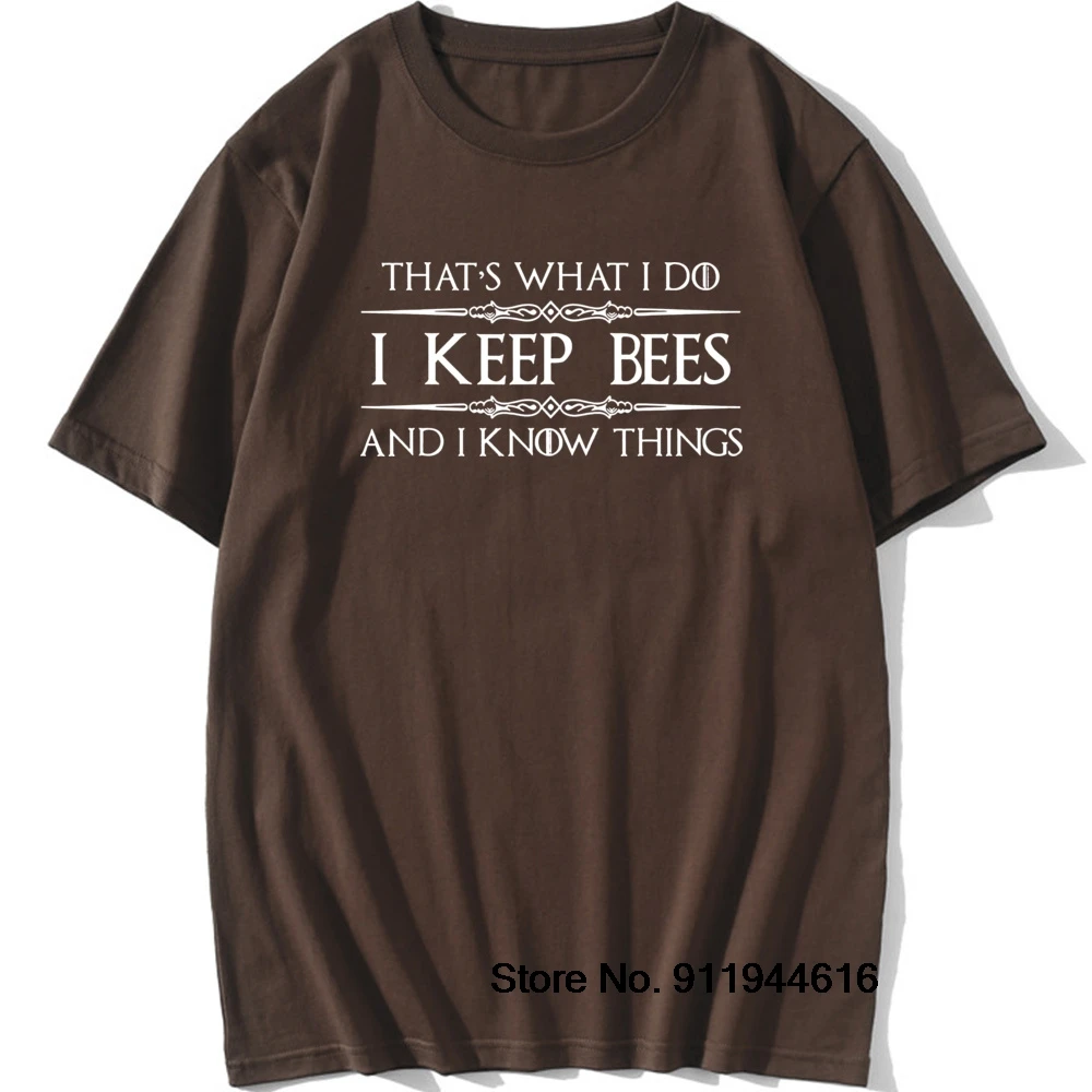 

I Keep Bees I Know Things Beekeeping BEEKEEPER Cotton Short Sleeve Funny T Shirt Graphic Harajuku Retro T-shirt Streetwear