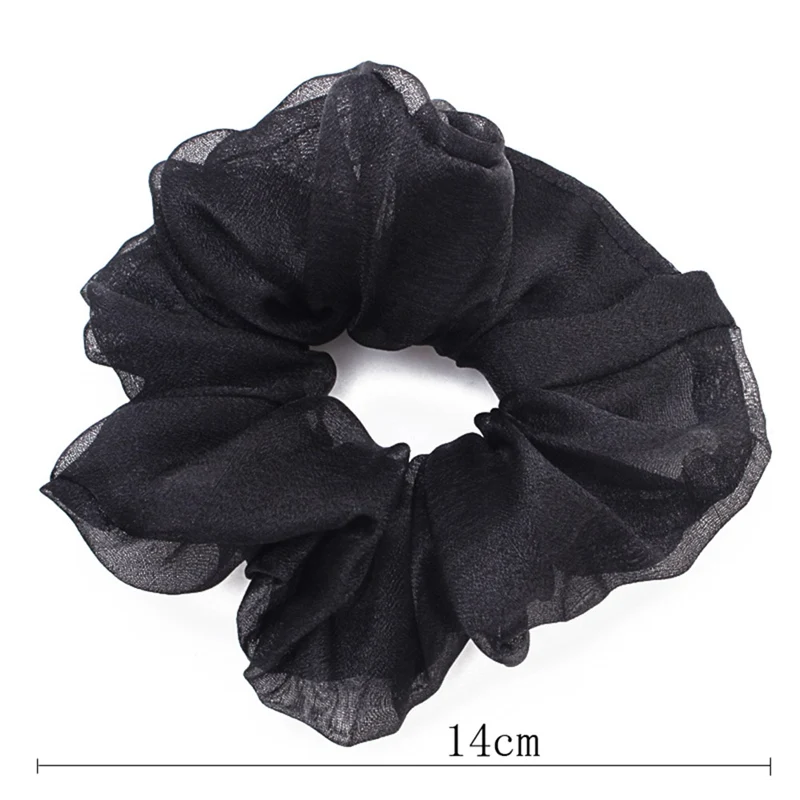 1PC Transparent Solid Tulle Elastic Hair Bands Women Sweet Mesh Chiffon Scrunchie Tie Rope Braiding Tools Rubber Band | Красота и