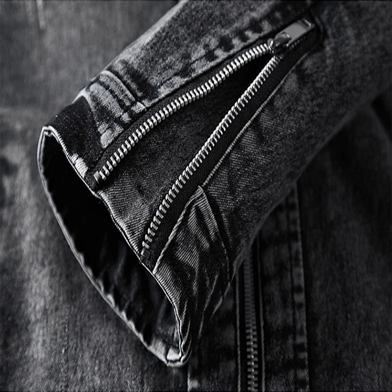 

New Brand Men Jean Jacket Stand Collar Cotton Denim Coat Men Autumn Winter Casual Denim Jacket Vintage Male Outwear M-4XL