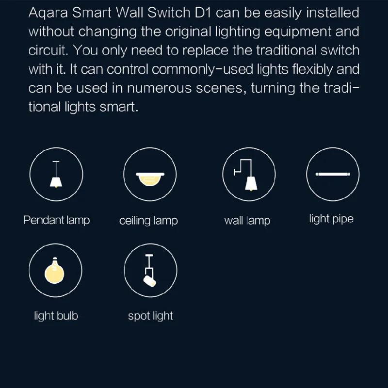 ЕС доставка Aqara D1 настенный выключатель ZigBee умный без нейтрального пожарного