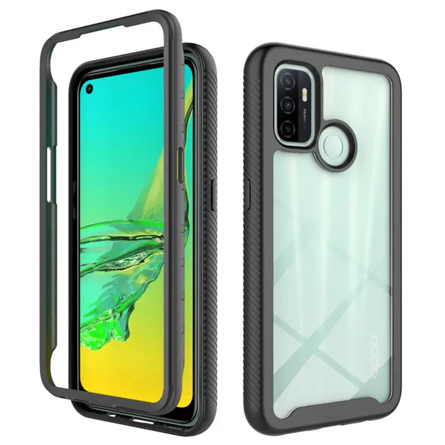 

For OPPO A53S 2020 Crystal Case Bumper Hard Back Panel 360 Protect Cover OPPO A53 Shell OPPO A53S A 53 S Transparent Case