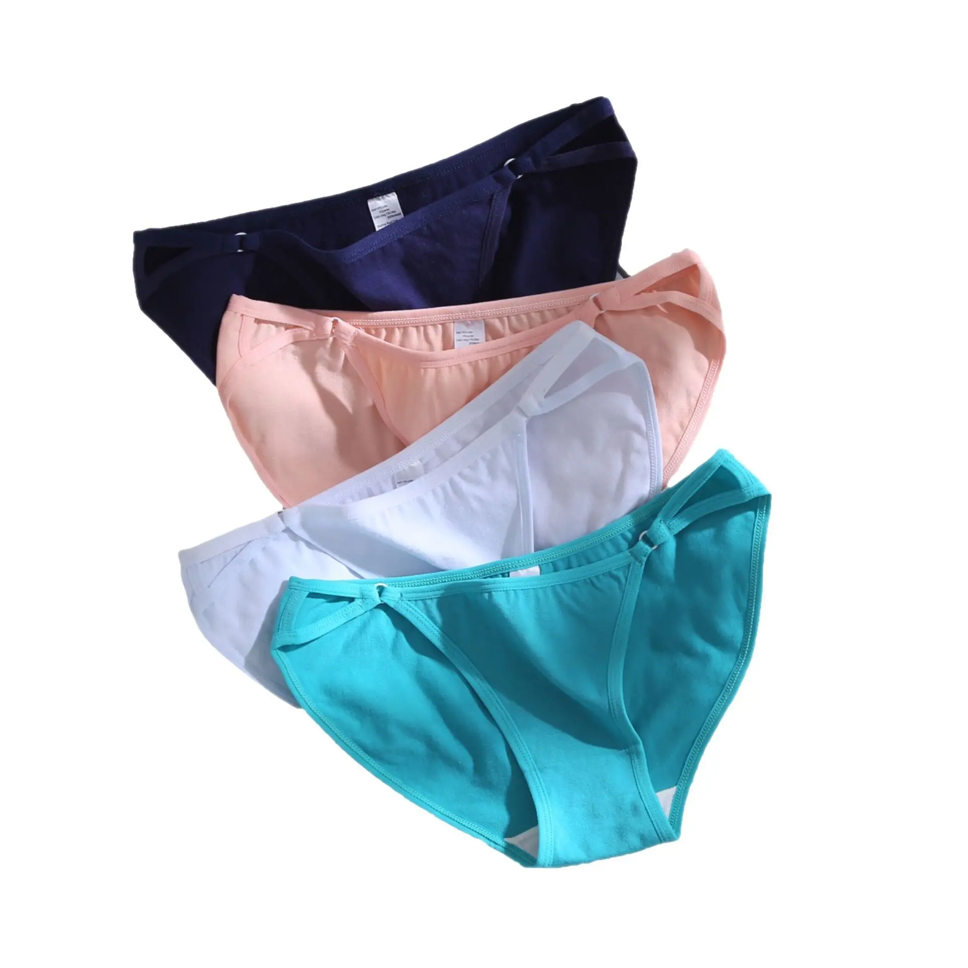 

Anewmorn Japanese Simple Panties Women's Comfortable Pure Cotton Sexy Hollow Low Waist Girl Underwear Crotch Breathable Briefs