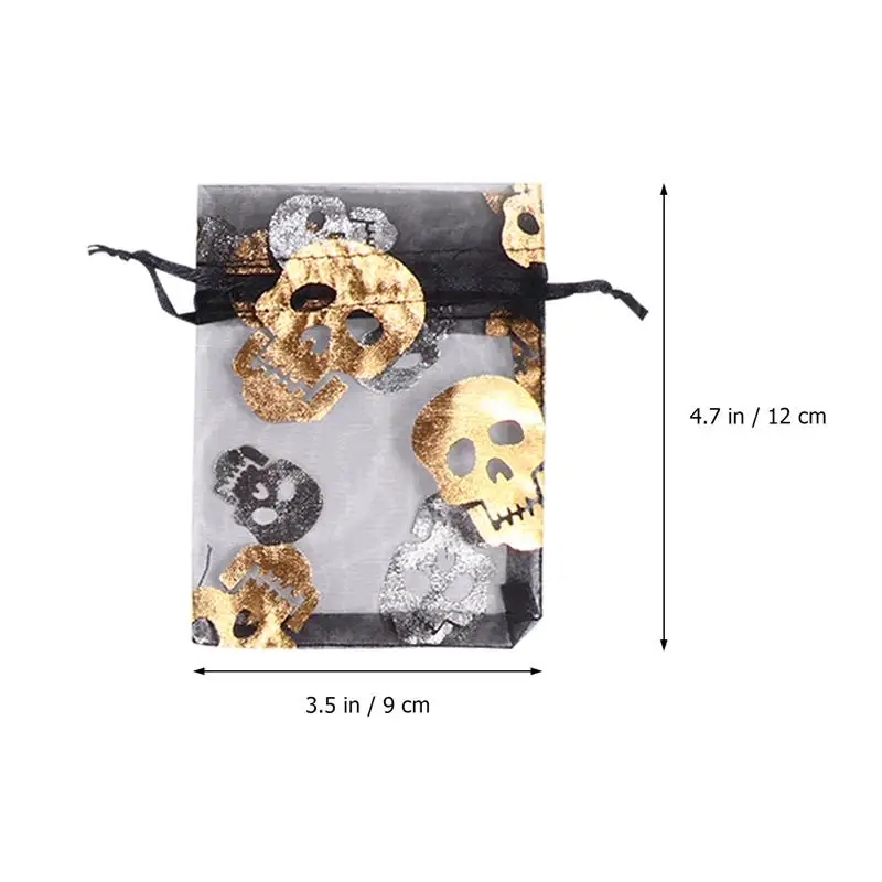 

60pcs Halloween Organza Bags Gift Candy Pouch Bags Drawstring Jewelry Packaging Bag Wedding Party Decoration Favors