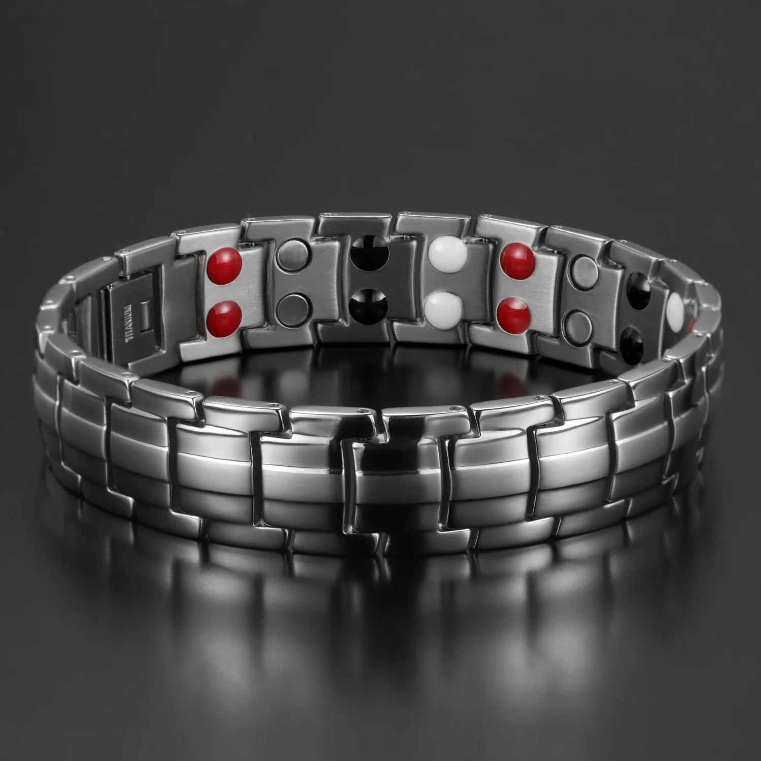 

Magnetic Therapy Bracelet for Men Magnet Relief Arthritis and Carpal Tunnel Pain with Double Row Health Elements Healing Bangles