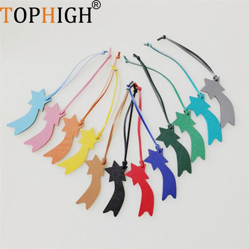 

Famous Brand Handmade Real Genuine Leather Star Keychain Pendant Key Chain For Ladies Women Bag Charm Accessories