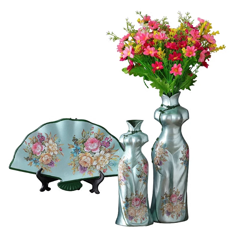 Керамическая напольная ваза в европейском стиле ретро из трех частей украшения