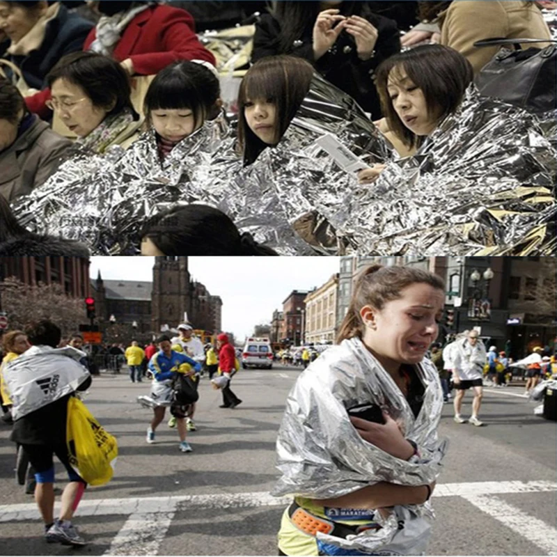 

Hypothermia rescue first aid kit camp keep foil mylar lifesave warm heat bushcraft thermal dry emergent blanket survive outdoor