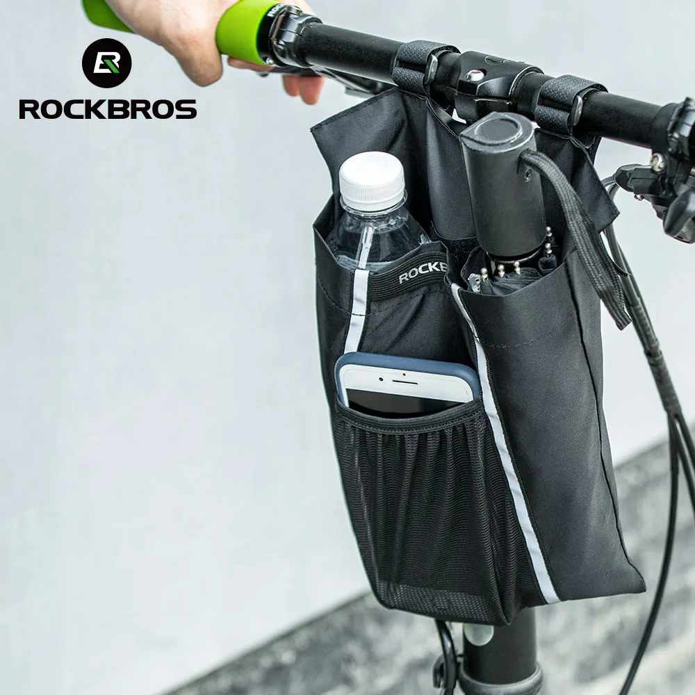 

ROCKBROS Bicycle Bag Head Tube Handlebar Bicycle Bag Foldable Electric Vehicle Reflective Cycling Pannier Bike Accessories