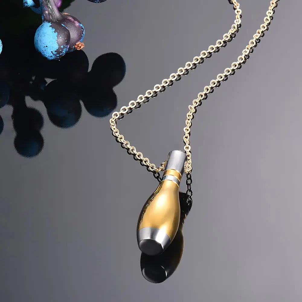 Ювелирные изделия из нержавеющей стали ожерелья с урной для боулинга кулон