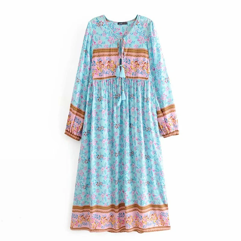 Винтажное шикарное женское элегантное платье на шнуровке с бахромой и цветочным