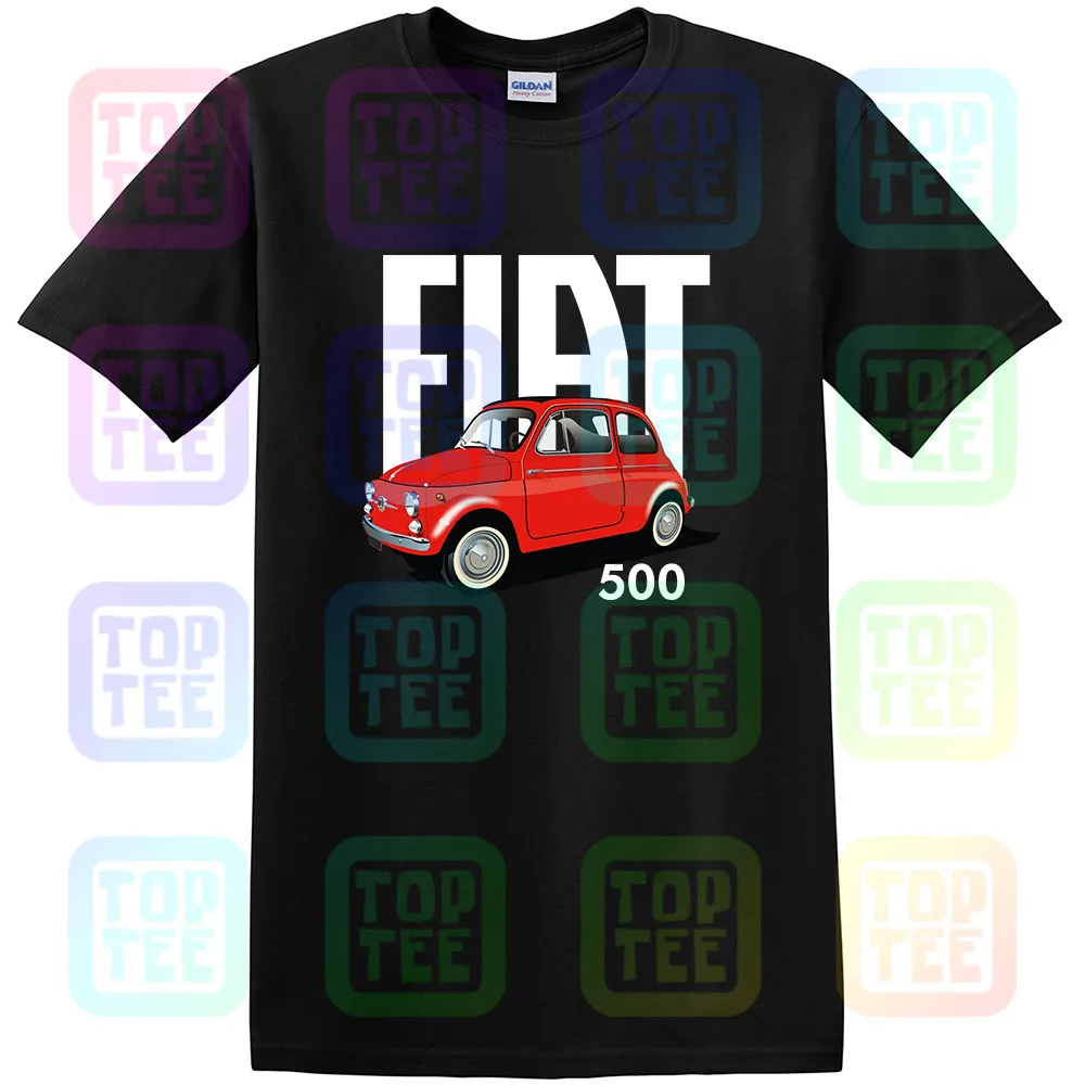 Классический итальянский Fiat 500 Футболка Винтаж ретро автомобиль дизайн Прохладный унисекс