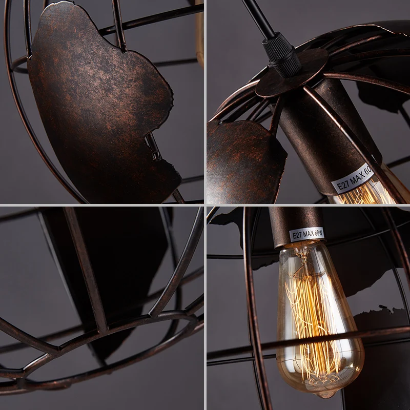 Loft industrial style decoration restaurant bar creative chandeliers retro stair lamps | Лампы и освещение