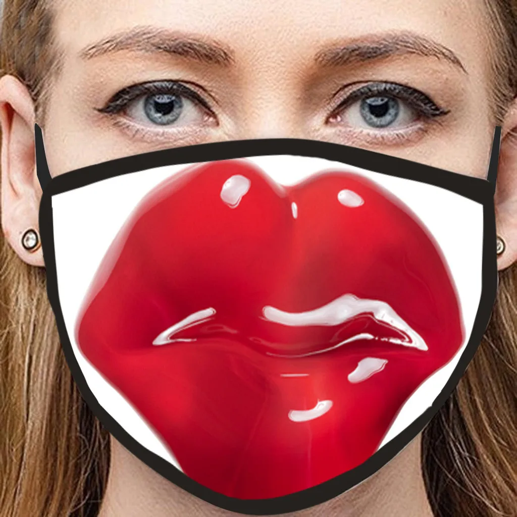 #25 Новинка маска для лица летние сексуальные губы Забавный принт тонкие