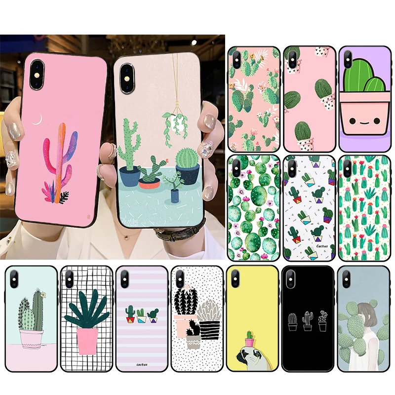 

Catus Plant Phone Case for iphone 13 12 11 Pro Max Case For iPhone XS MAX X XR SE2 8 7 Plus