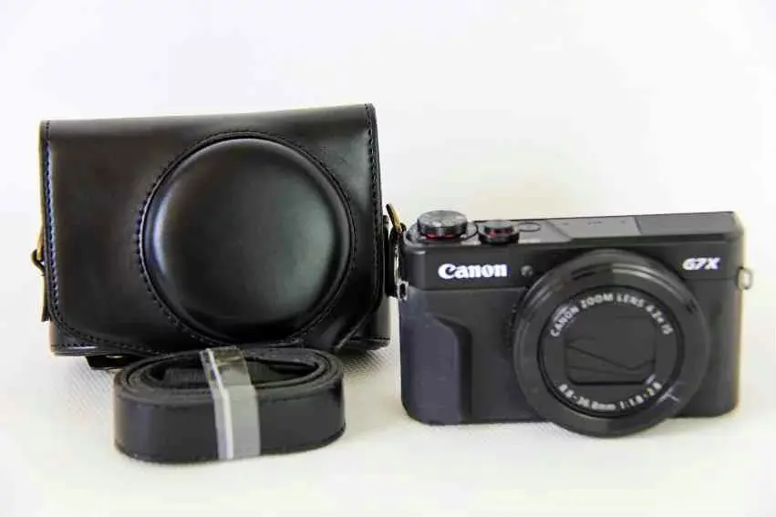 black Чехол из искусственной кожи для камеры Canon Powershot G7X Mark 2 G7X II G7X III G7X3 G7X2 G7XII чехол для цифровой камеры+ ремень - Цвет: black