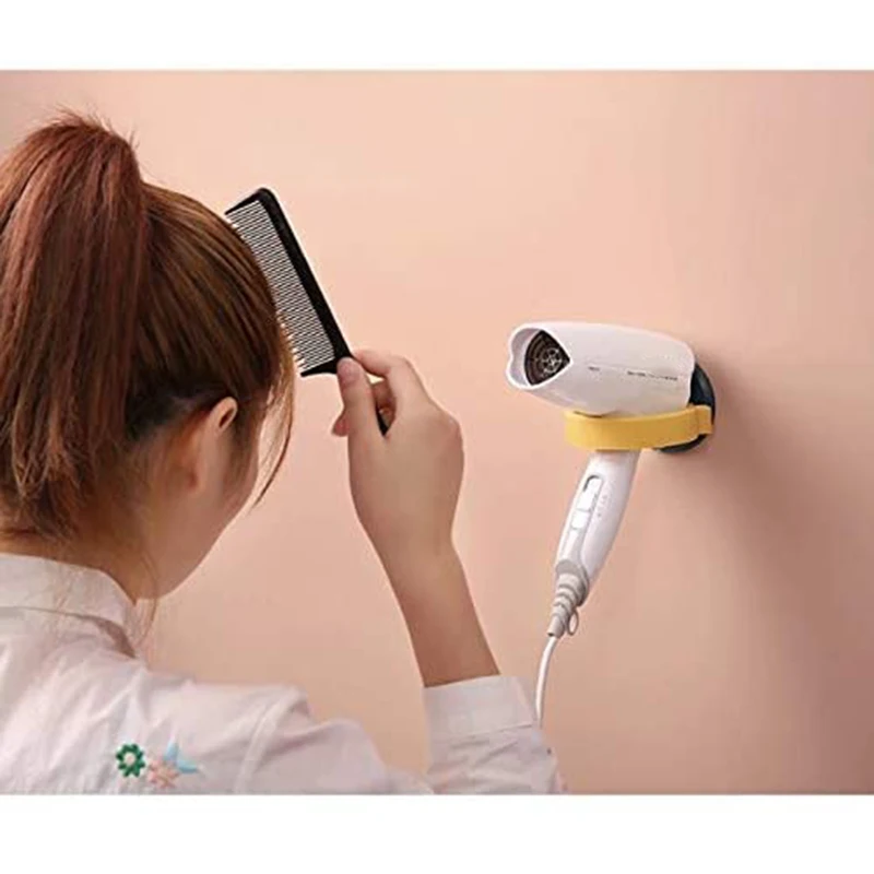 

WSFS Hot 3 Pcs Hair Dryer Rack Bathroom Rack Bathroom Wall Hanging Fan Shelf Storage Toilet Free Punch Hair Dryer Rack