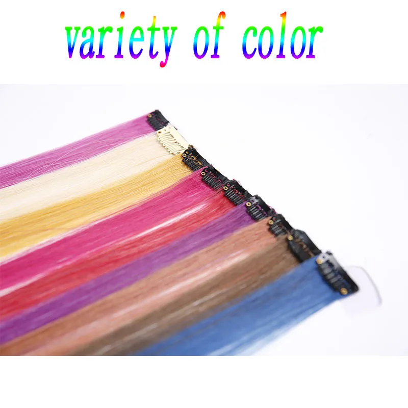 Цветной парик XUANGUANG длинные прямые цветные волосы наращивание волос на клипсе