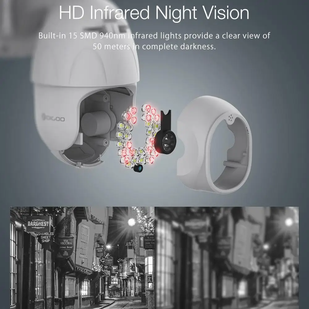 DIGOO DG-ZXC41, 1080 P, PTZ IP камера, уличная, умная, скоростная, купольная камера, беспроводная, Wifi, камера безопасности, панорамирование, 4-кратный цифровой зум, CCTV
