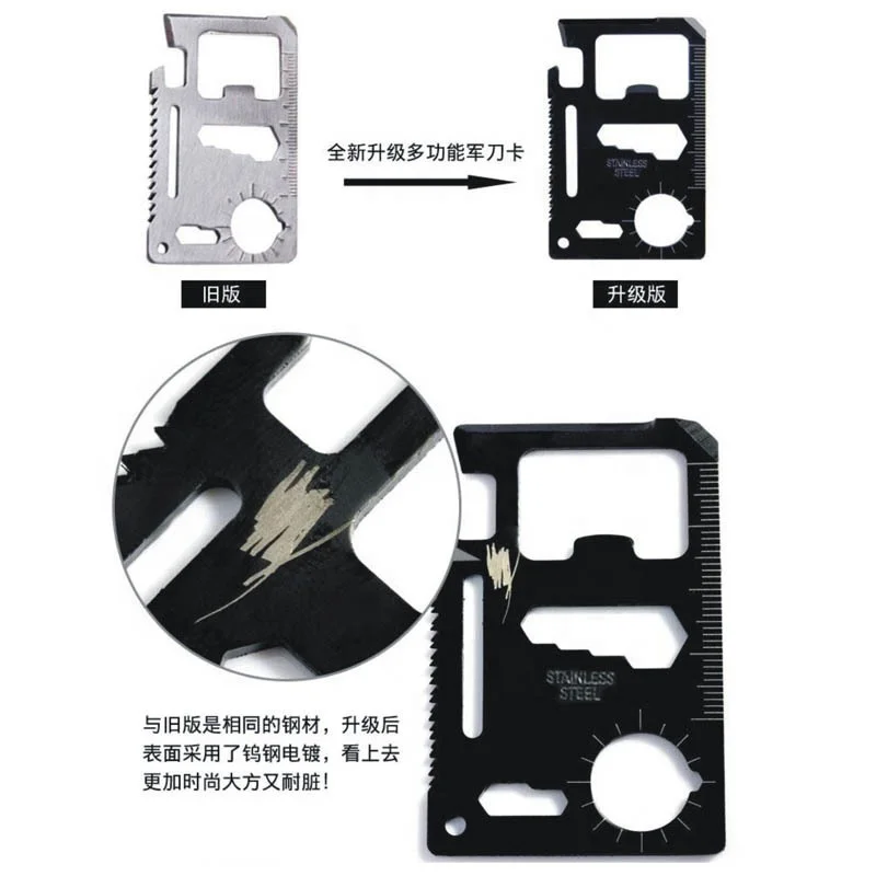 

Hot Sale Outdoor 18 in 1 Bottle Opener Credit Card Survival Multitool Multi-function Card Tool Card