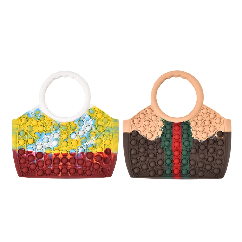 

Anti-Stress Push Bubble Handbag Kid Adult Decompression Finger Press Squeeze Bag Child Storage Organizer Purse Funny Sensory Toy