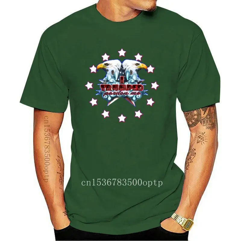 

New I Trumped 2021 America Eagle Symbol Printed Men T-shirt Animal Bird Cotton T Shirt Donald Funny Clothing Black O Neck