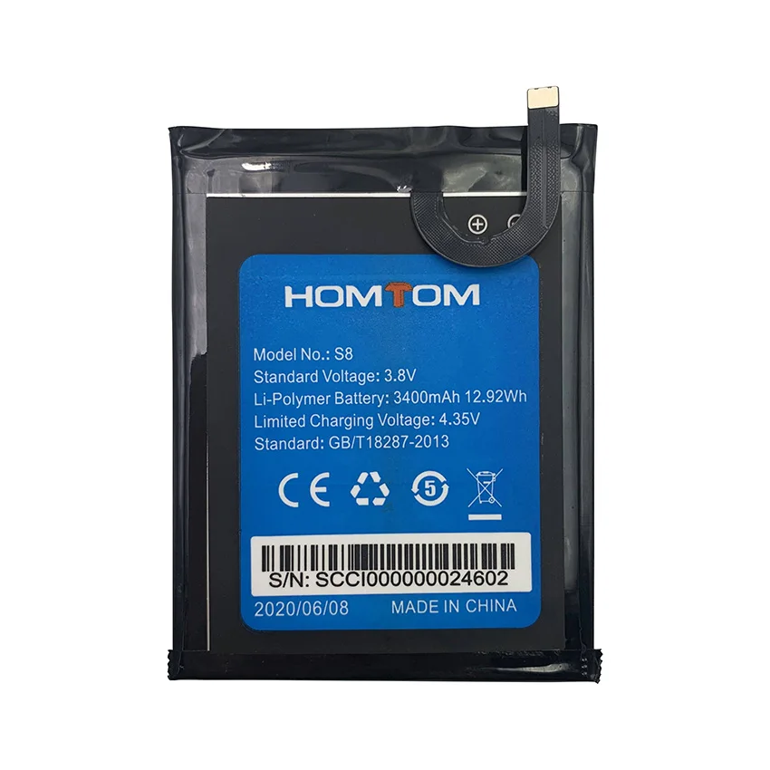 100 original homtom s8 battery replacement 5 7inch 3400mah backup batteries replacement for homtoms8 s 8 smart phone free global shipping