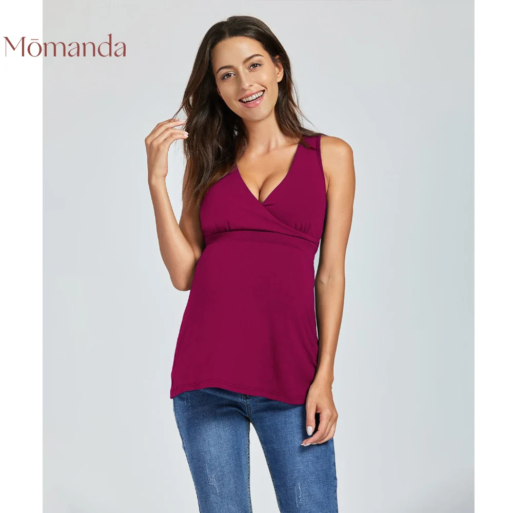 

Топ для кормящих мам MOMANDA с v-образным вырезом, свитшот для беременных женщин, мягкая одежда для грудного вскармливания, топ для кормления