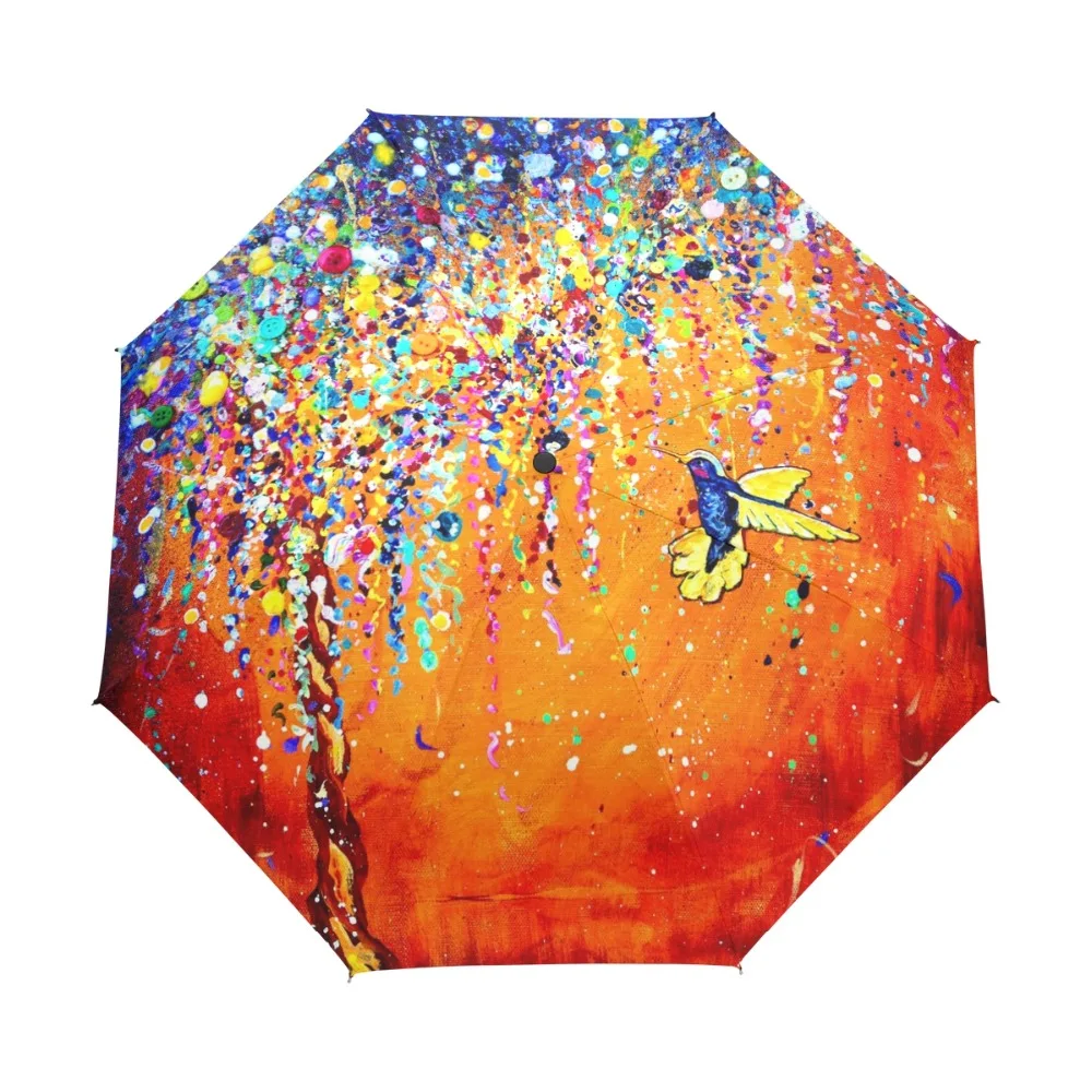 

Creative Colorful Hummingbird Umbrella Anti-uv Sun Protection Umbrella Bird 3 Folding Gift Sunny Rainy Umbrellas For Women