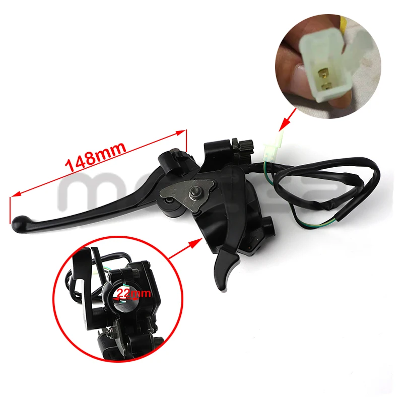 

Mini Moto Quad Bike ATV Aluminum Alloy Double Thumb Throttle Twin Handle Brake Lever Front Hand Brake Accelerator Assembly