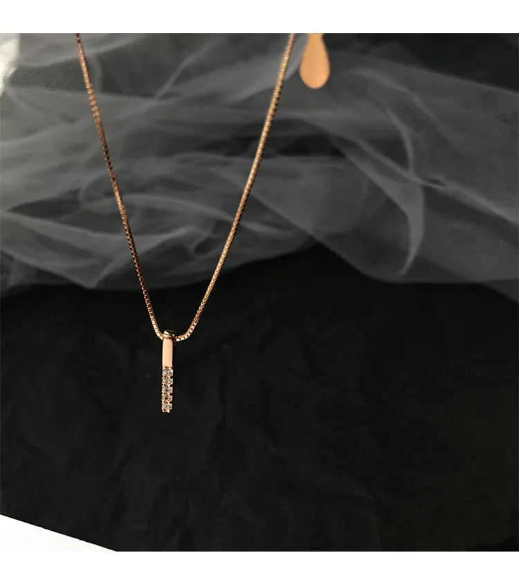 Ожерелье из серебра 925 пробы с простой вспышкой модный трендовый классический