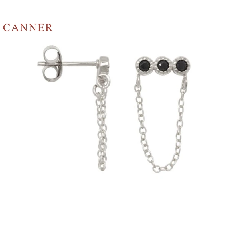 Автоклав черных масок Diamond цепи Серьги обручи 100% 925 стерлингового серебра модные