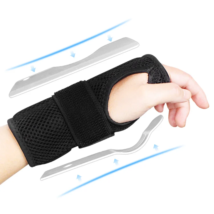 

Aolikes Adjustable Hand Brace Sport WristBand Safe Steel Wrist Support Splint Arthritis Sprains Strain Hand Bandage Wrist Wraps