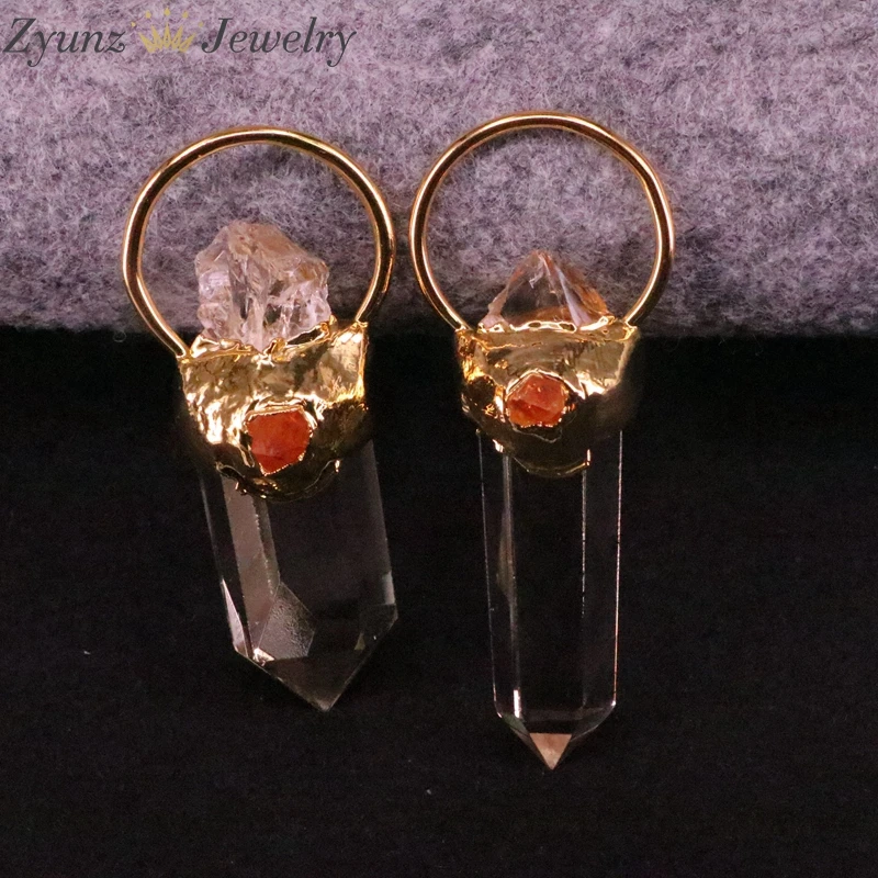 

3PCS, New Faceted Natural Yellow Quartz Stone Hexagonal Pendant for Necklace