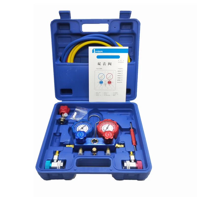 

R134a автомобильный Кондиционер измеритель фтора высококачественный манометр хладагента инструмент для ремонта кондиционера